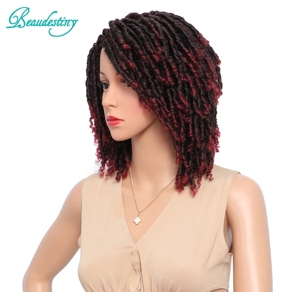 Short Synthetic Faux Locs Wig