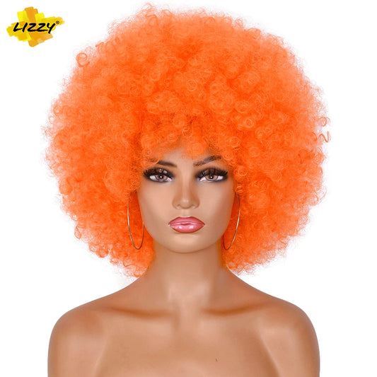 Short Afro Kinky Curly Soft Natural Looking High Temperature Synthetic Wig